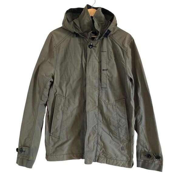 G-Star Other - G Star Raw Men's Hooded Garber Short Trench Jacket Nylon Coat Size M Gray Olive